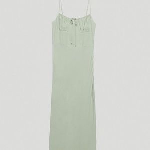 Aritzia Wilfred free bellow dress silver sage green size 6